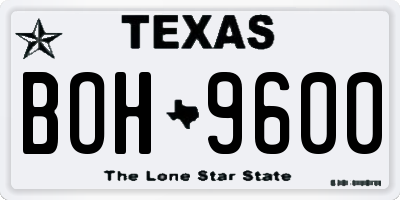 TX license plate BOH9600