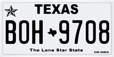 TX license plate BOH9708