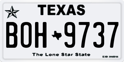 TX license plate BOH9737