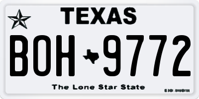 TX license plate BOH9772
