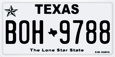 TX license plate BOH9788