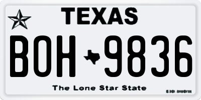TX license plate BOH9836