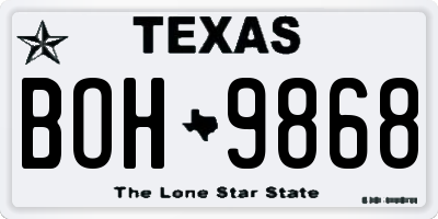 TX license plate BOH9868