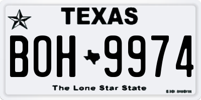 TX license plate BOH9974