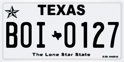 TX license plate BOI0127