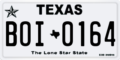 TX license plate BOI0164