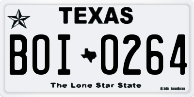 TX license plate BOI0264