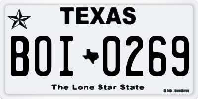 TX license plate BOI0269