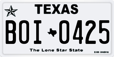 TX license plate BOI0425