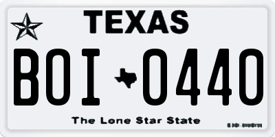 TX license plate BOI0440