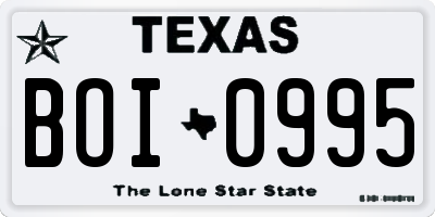 TX license plate BOI0995