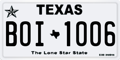 TX license plate BOI1006
