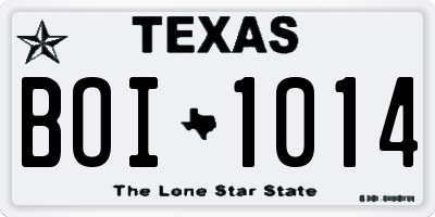 TX license plate BOI1014