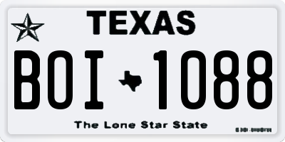 TX license plate BOI1088