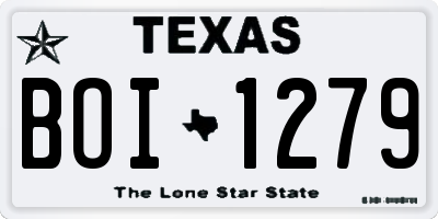 TX license plate BOI1279
