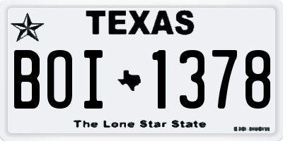 TX license plate BOI1378