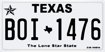 TX license plate BOI1476
