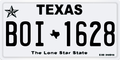 TX license plate BOI1628