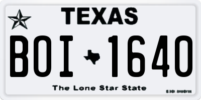 TX license plate BOI1640