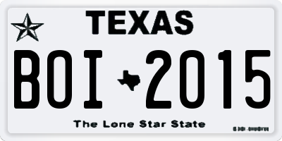 TX license plate BOI2015