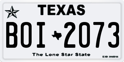 TX license plate BOI2073