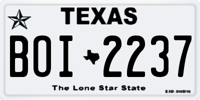 TX license plate BOI2237