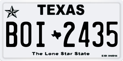 TX license plate BOI2435