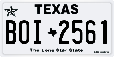 TX license plate BOI2561