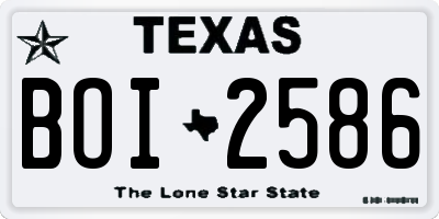 TX license plate BOI2586