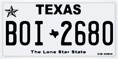 TX license plate BOI2680