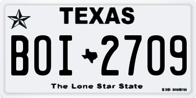 TX license plate BOI2709