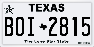 TX license plate BOI2815