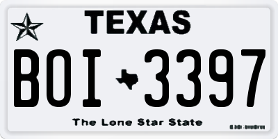 TX license plate BOI3397