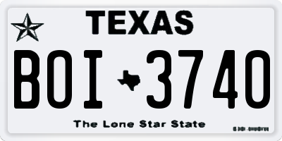 TX license plate BOI3740