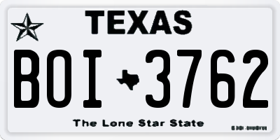 TX license plate BOI3762
