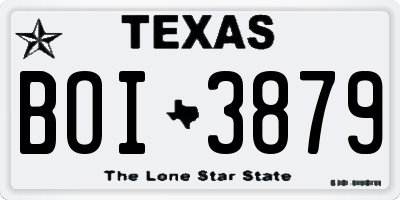 TX license plate BOI3879