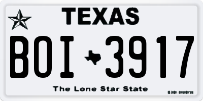 TX license plate BOI3917