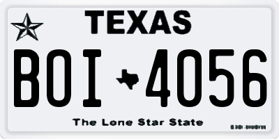 TX license plate BOI4056