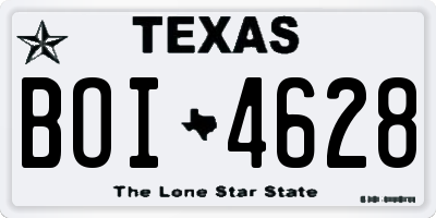 TX license plate BOI4628