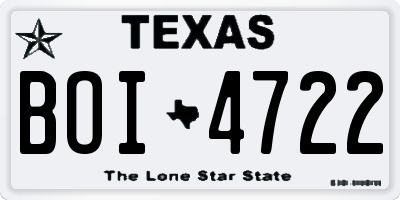 TX license plate BOI4722