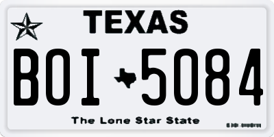 TX license plate BOI5084