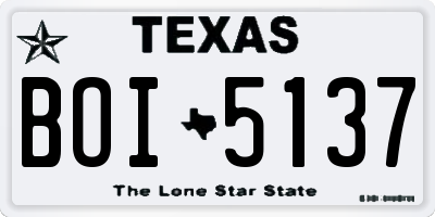TX license plate BOI5137
