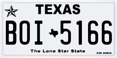 TX license plate BOI5166