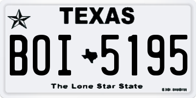 TX license plate BOI5195