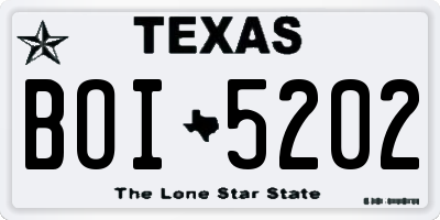 TX license plate BOI5202