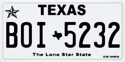 TX license plate BOI5232