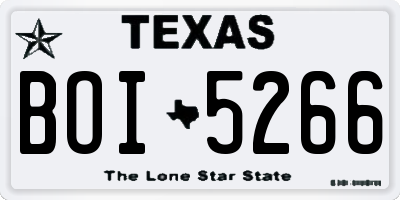 TX license plate BOI5266