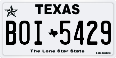 TX license plate BOI5429