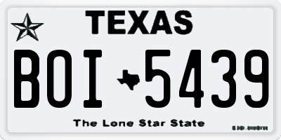 TX license plate BOI5439