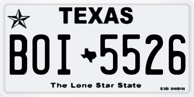 TX license plate BOI5526